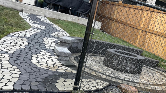 Belgard Belgian Cobble paver patio by MBD Landscaping team 2025