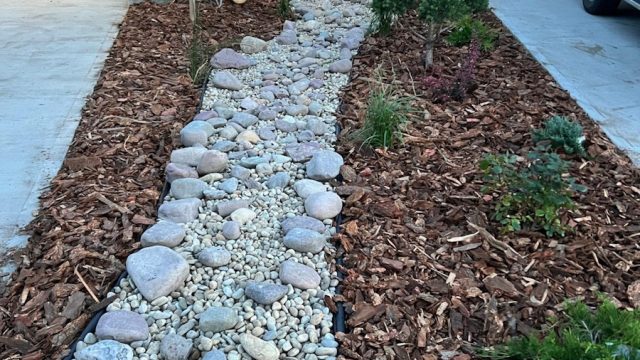 Dry creek on front side by MBD Landscaping team 2025